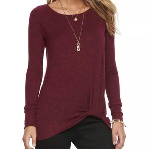 Juicy Couture Marled Twist Knit Long Sleeve Top (MEDIUM)